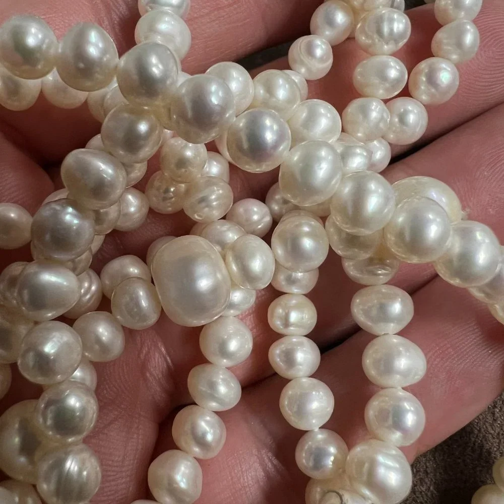 Lot of Turquoiseperl, Genuine Round Freshwater Cultured Pearl Necklaces